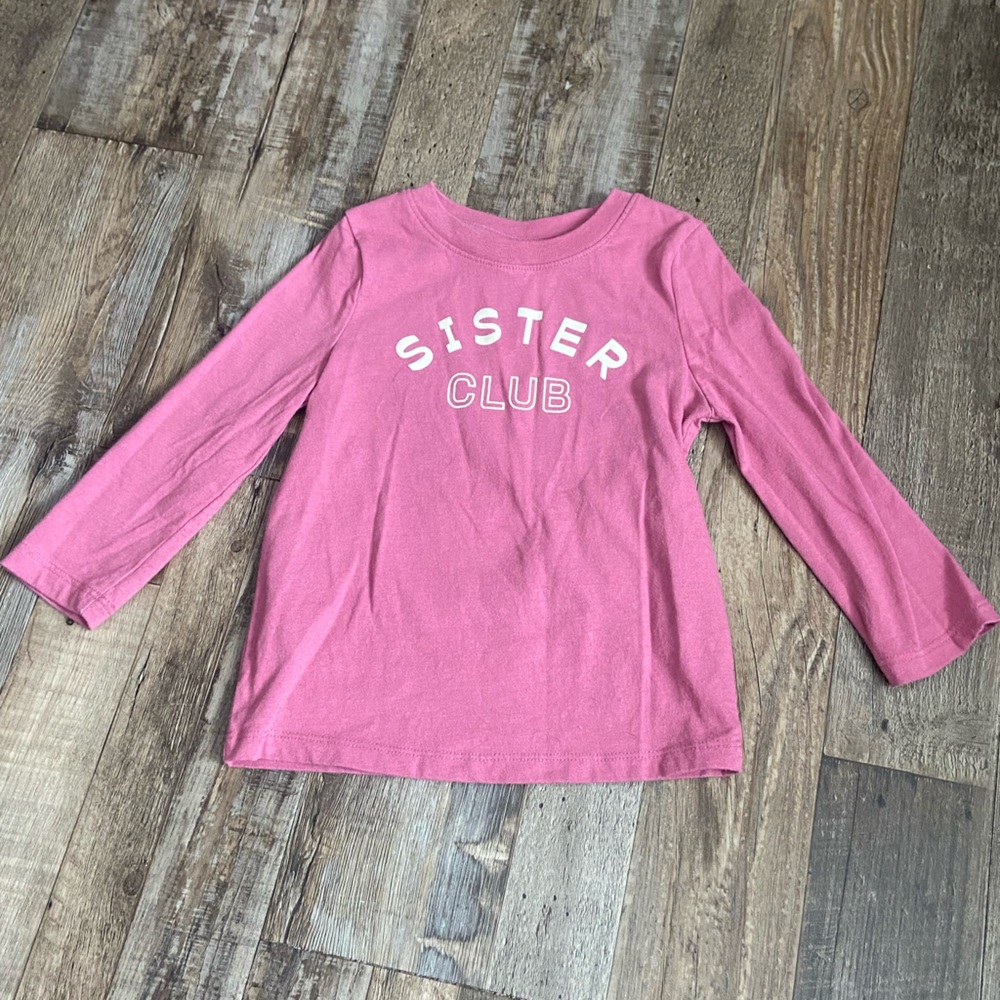 Cat & Jack Pink 'Sister Club' Long Sleeve Tee